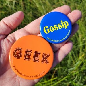Facebook Pins ~ Retro Y2K era (?) American Teen ~ Geek ~ Gossip ~ FINAL PRICE!